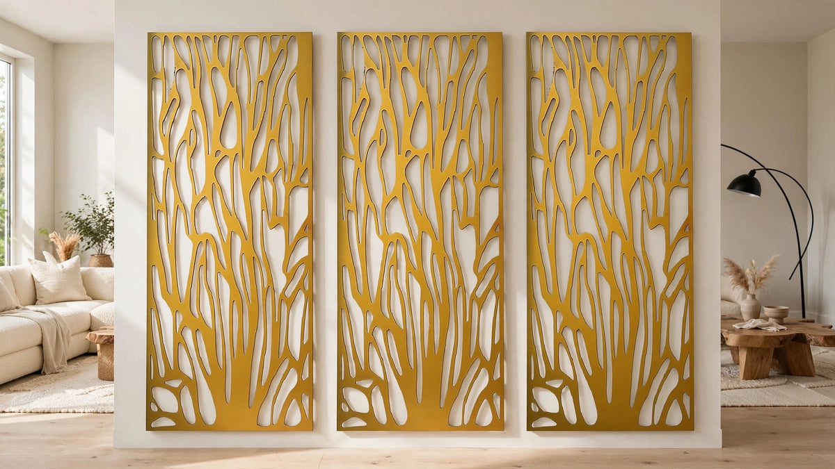 Entrelace – Painel Decorativo Vazado em Aço Premium