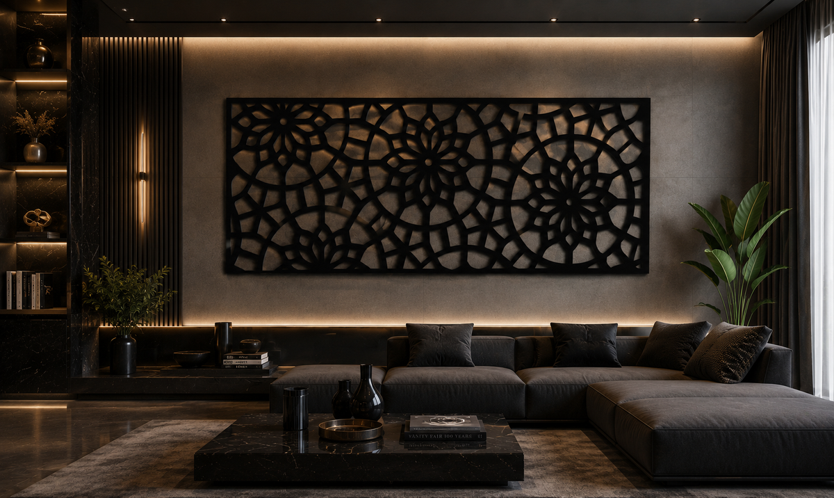 Solaris – Painel Decorativo Vazado em Aço Premium