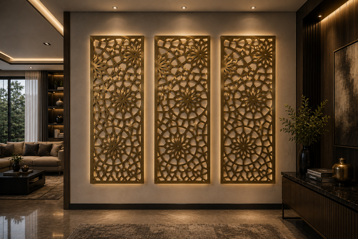 Solaris – Painel Decorativo Vazado em Aço Premium