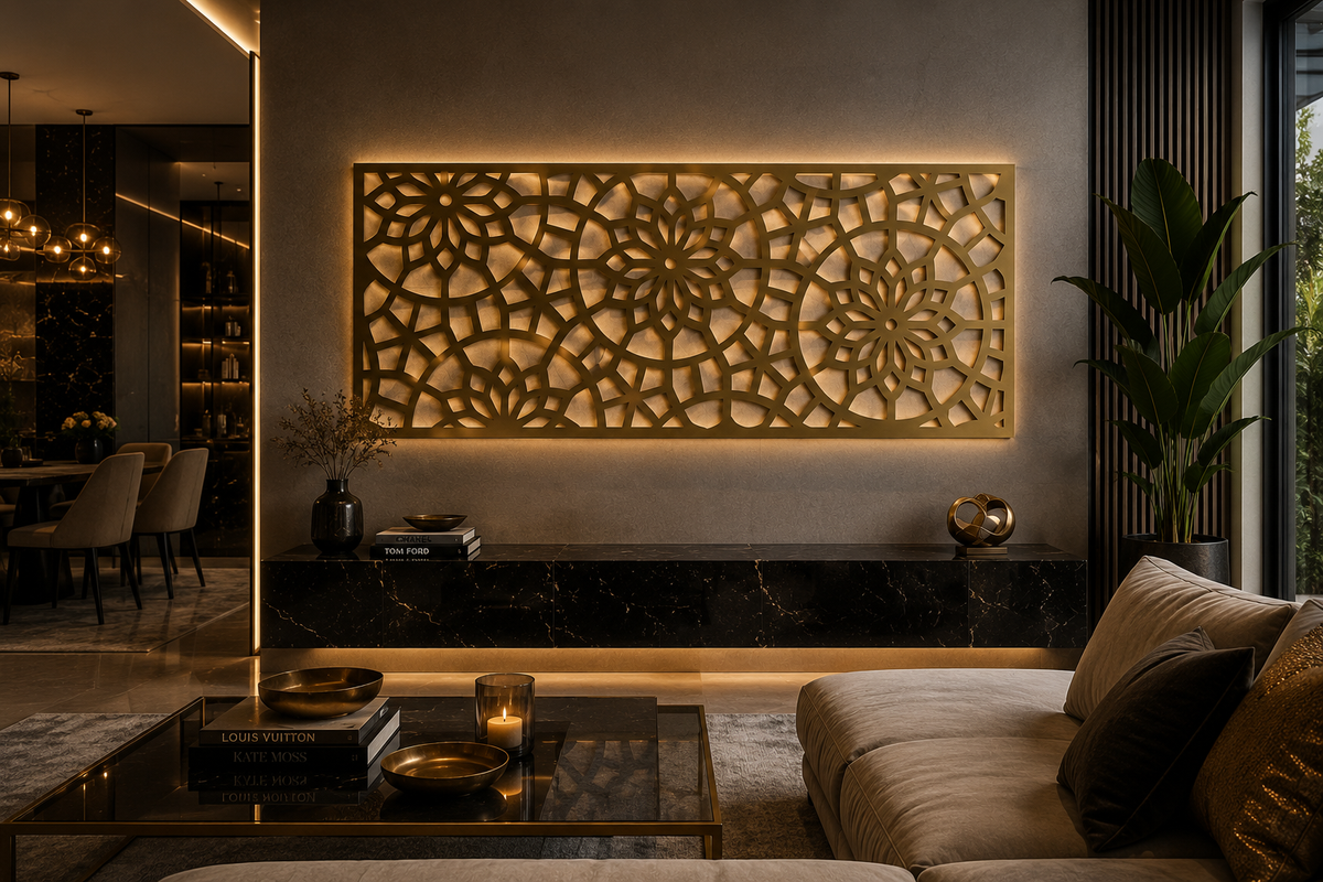 Solaris – Painel Decorativo Vazado em Aço Premium