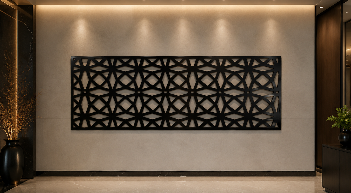 Trama – Painel Decorativo Vazado em Aço Premium