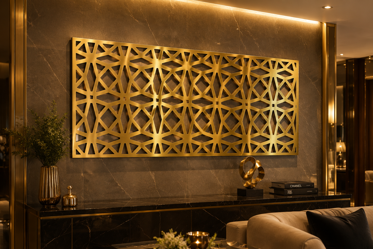 Trama – Painel Decorativo Vazado em Aço Premium