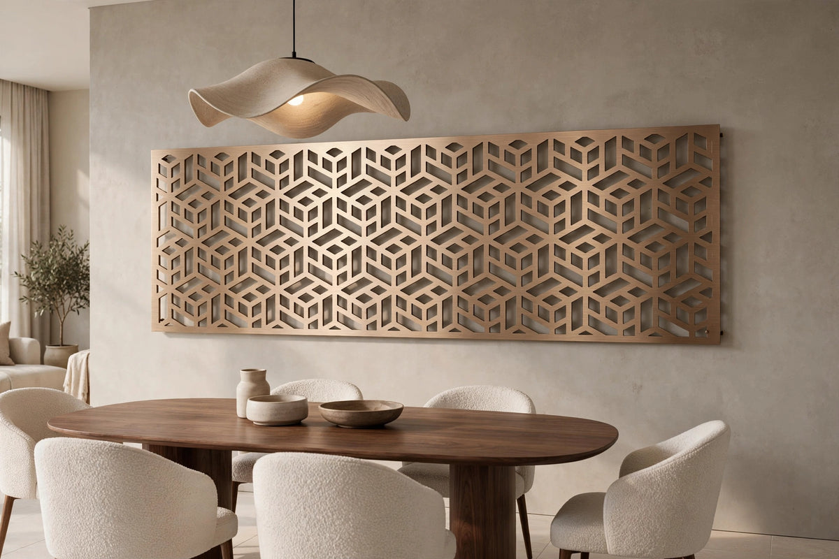 Cubo Vision – Painel Decorativo Vazado em Aço Premium