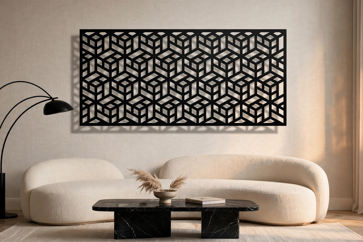 Cubo Vision – Painel Decorativo Vazado em Aço Premium