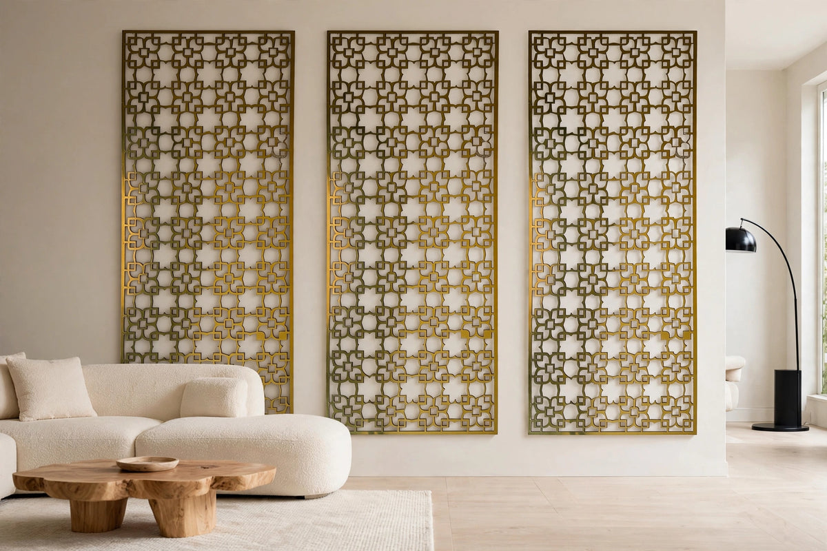 Quadria – Painel Decorativo Vazado em Aço Premium